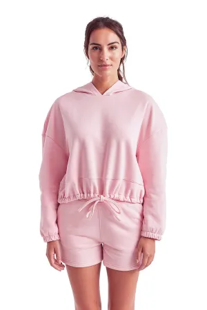 TriDri Sweat à capuche femme Maria coupé - Rose clair