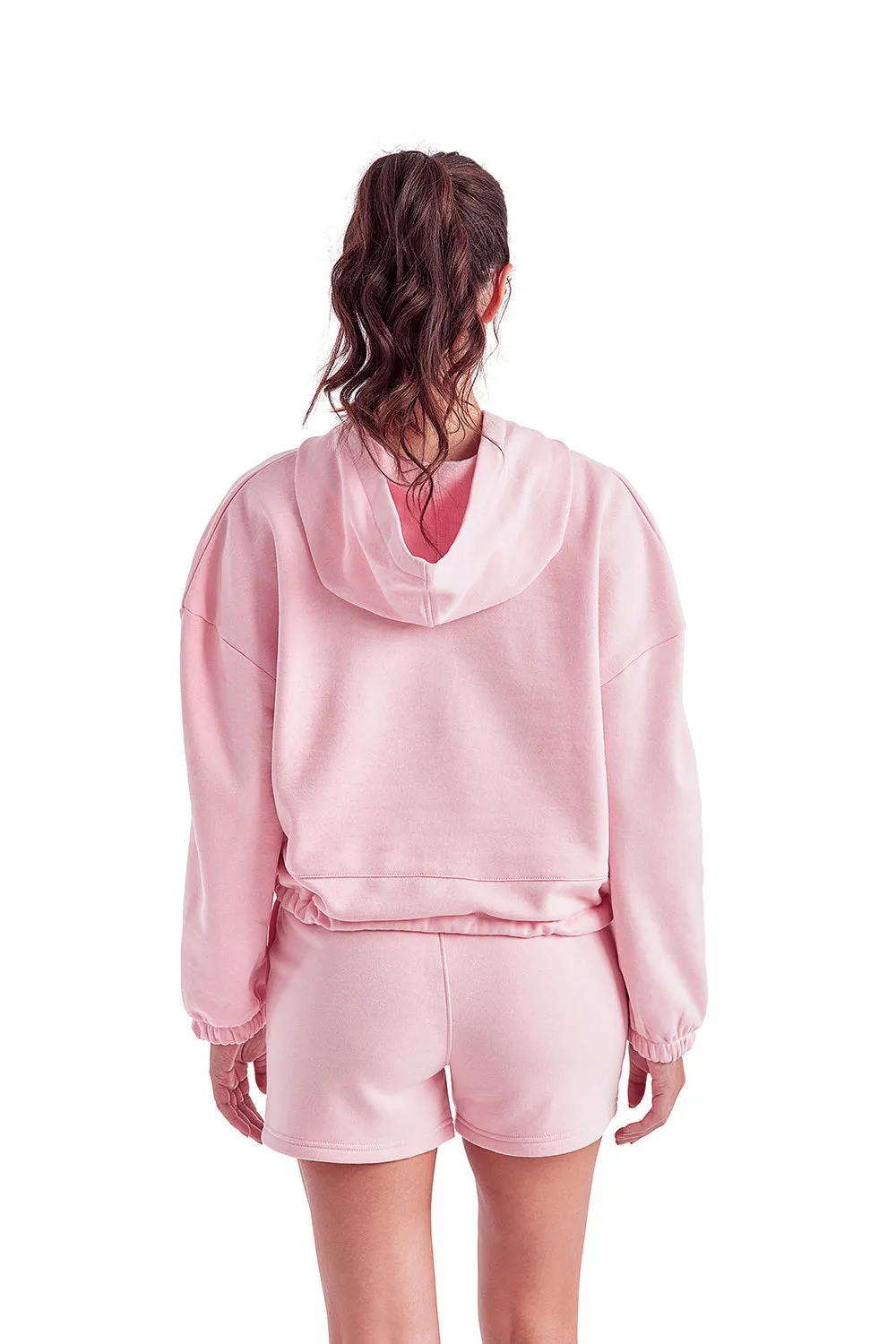 TriDri Sweat à capuche femme Maria coupé - Rose clair
