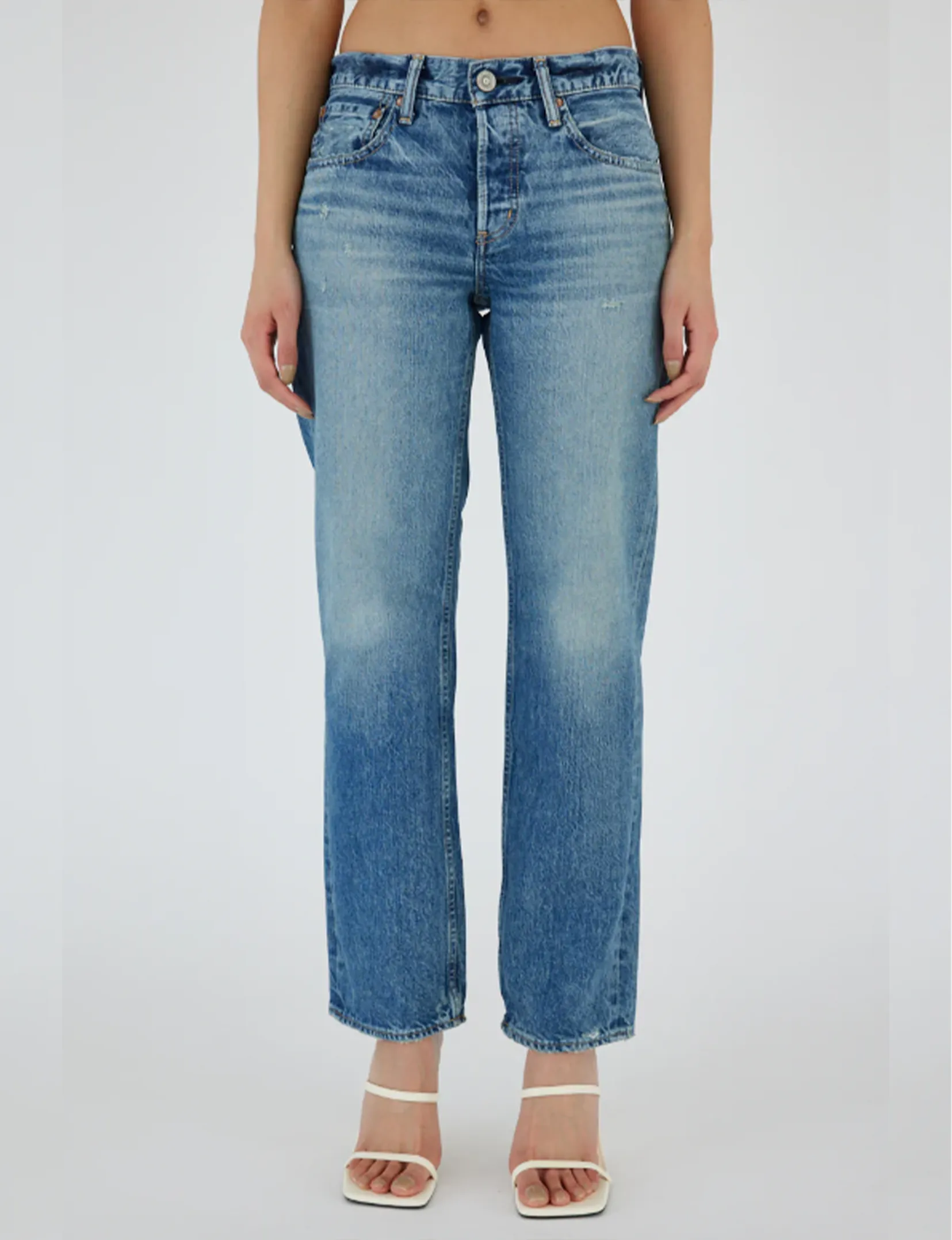 Trigg Pantalon droit basique, Bleu Vêtements_moussy