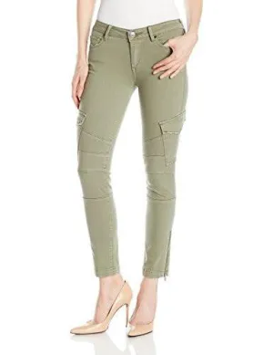 True Religion Halle Jean Cargo Super Skinny Mi-Haute Taille Courte, Olive Brûlé, 26