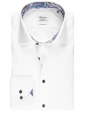 Chemise ajustée à motifs Paisley contrastés blancs avec incrustation blanche