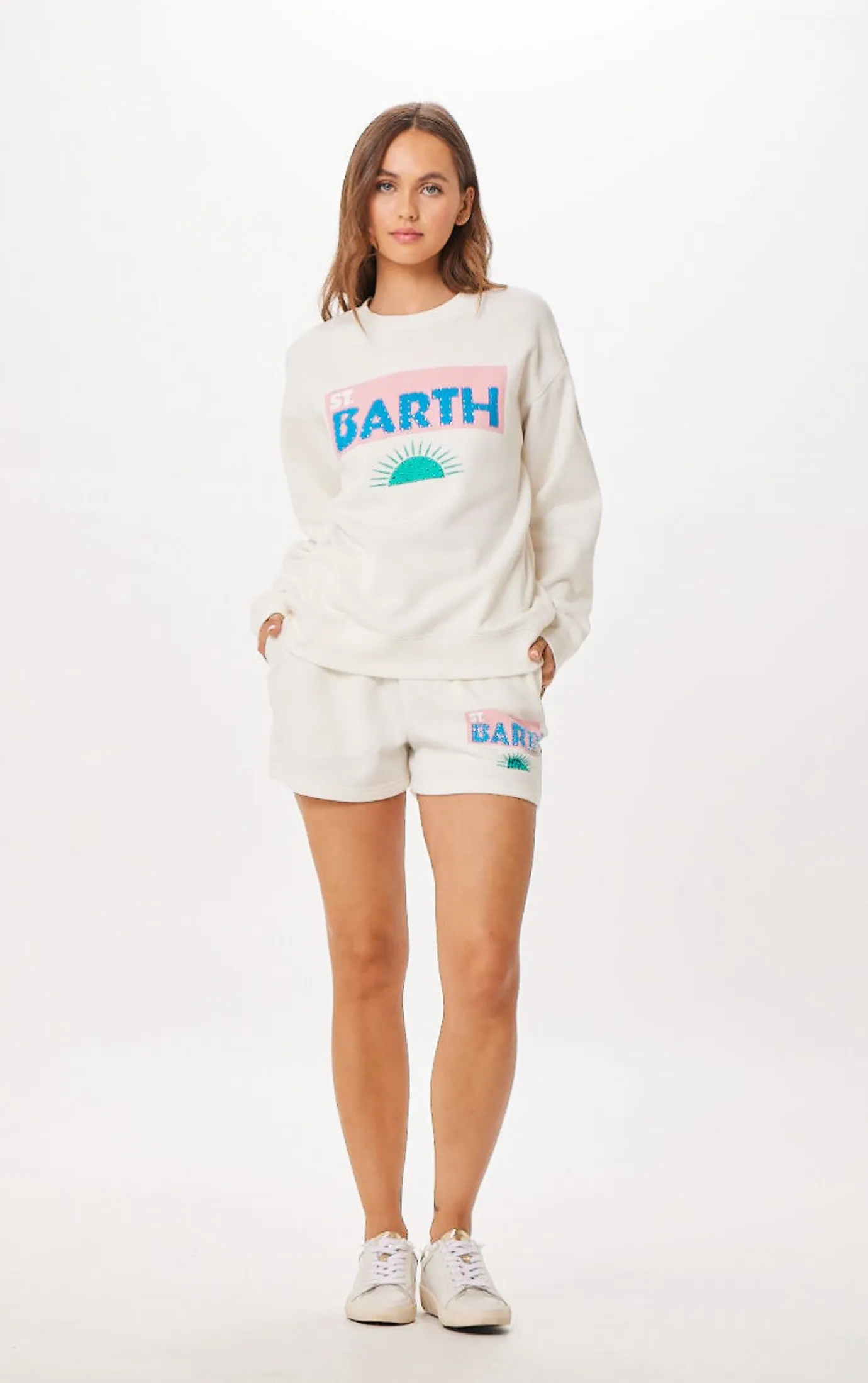 Crewneck Surf Jet Setter Blanc St. Barth