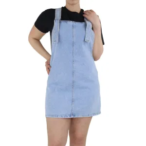 Robe courte en jean pour femme, bleu clair