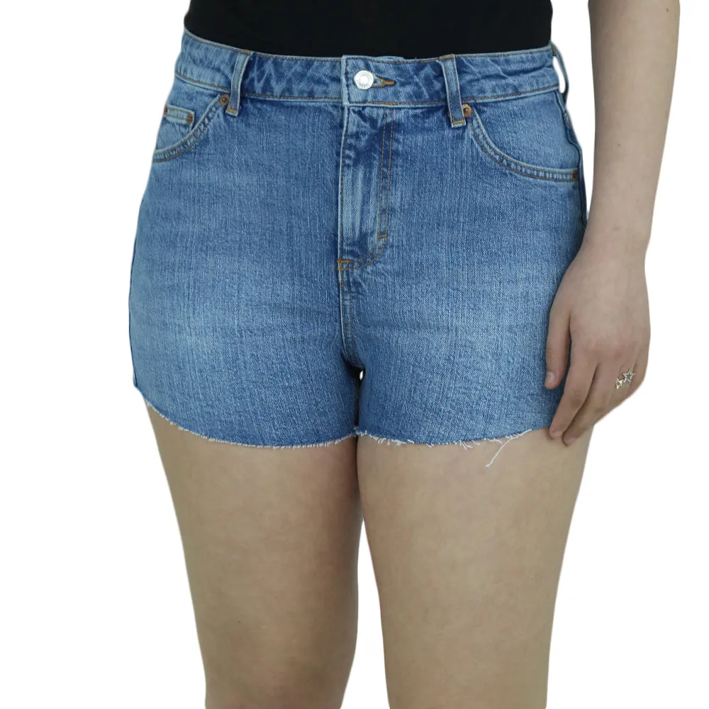 Short en jean déchiré pour femme, Bleu