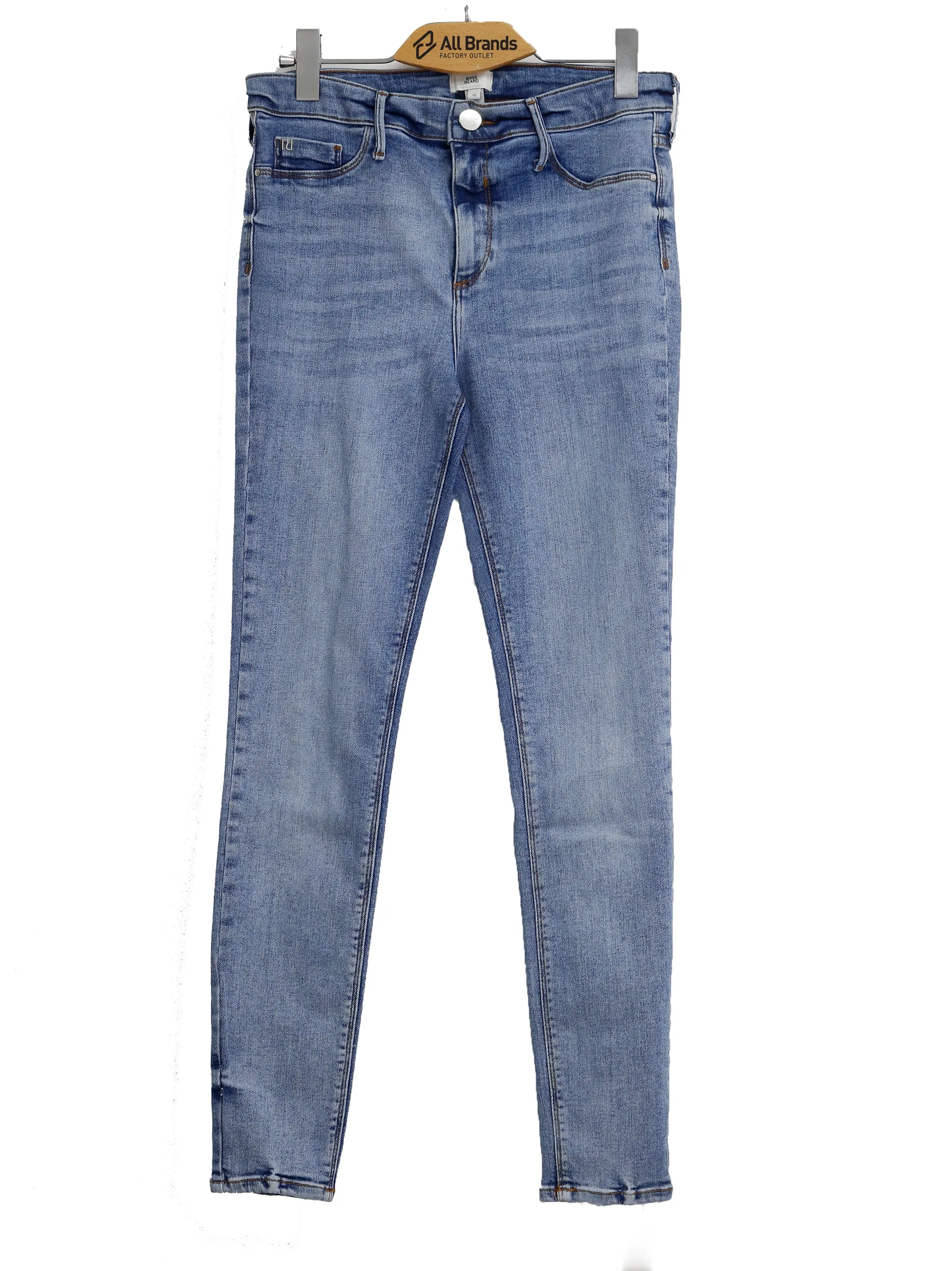 Jeans délavés pour femme, bleu clair