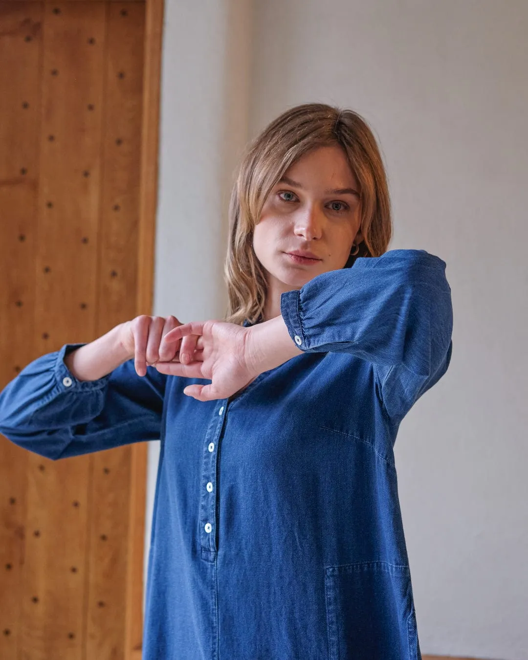 Robe en coton Wren | Denim