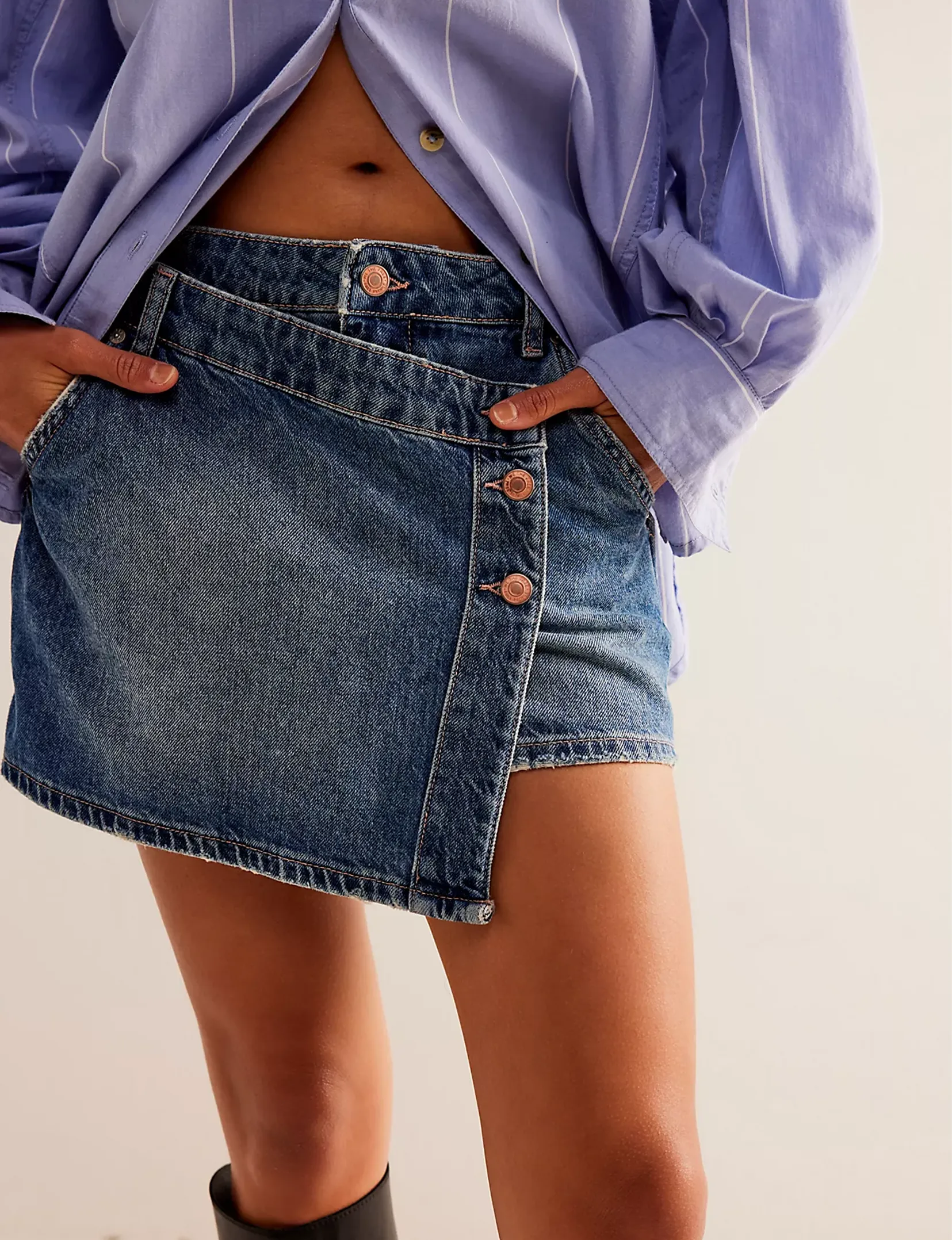 Jupe en denim Wynne, Vêtements Bleuet_free-people