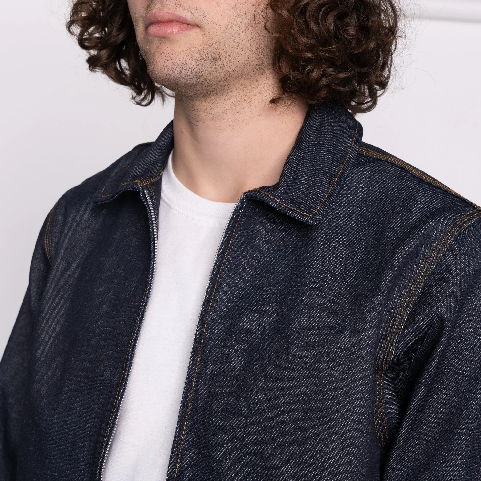 Veste à zip - Denim sergé inversé