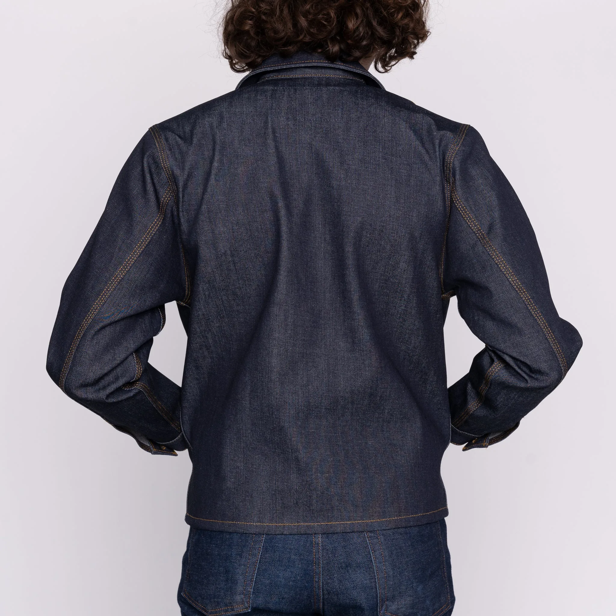 Veste à zip - Denim sergé inversé