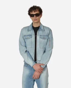 Veste en denim zippée bleue