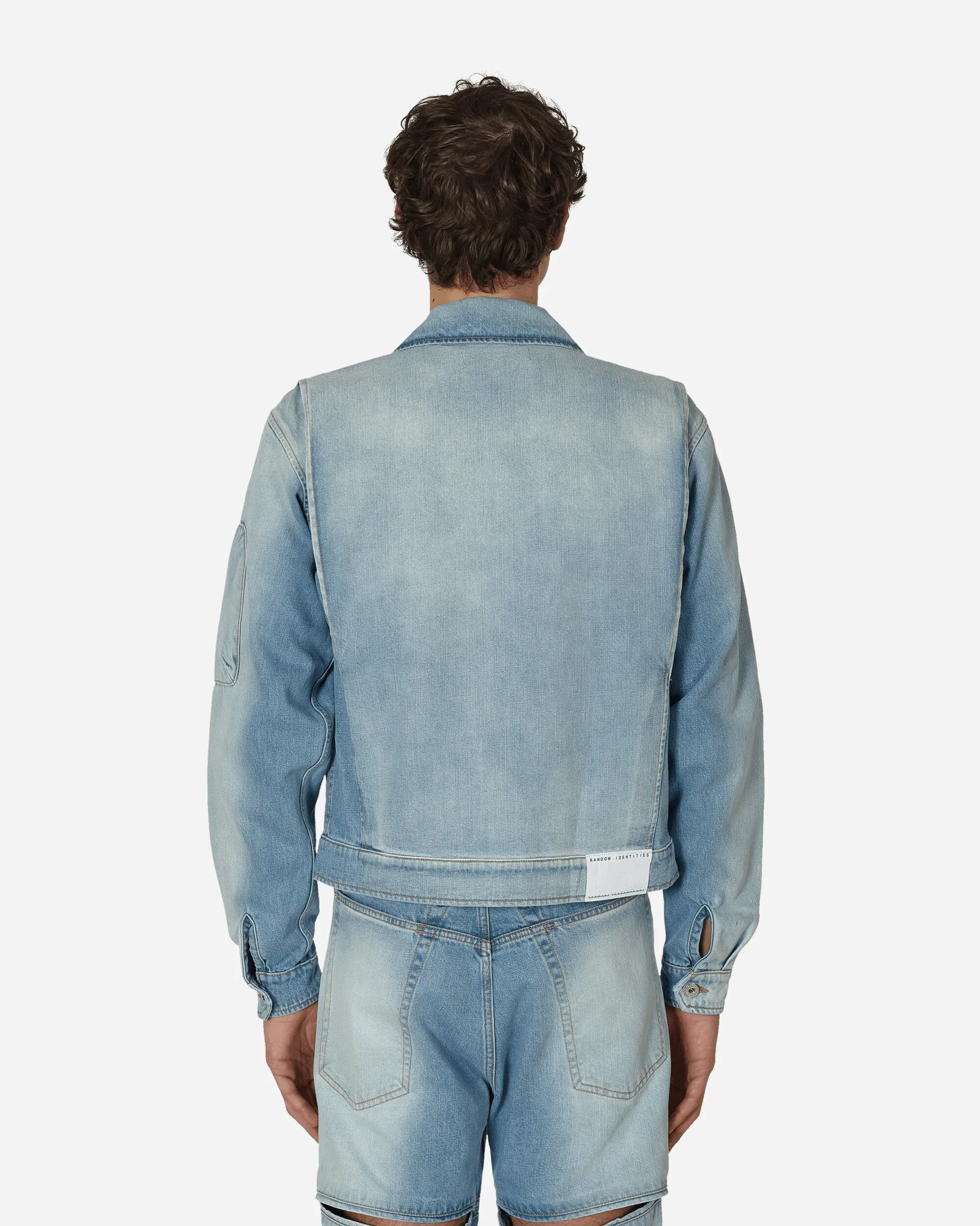 Veste en denim zippée bleue